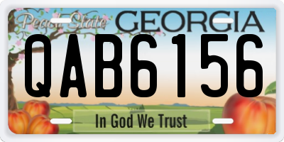 GA license plate QAB6156