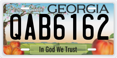 GA license plate QAB6162