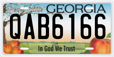 GA license plate QAB6166