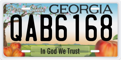 GA license plate QAB6168