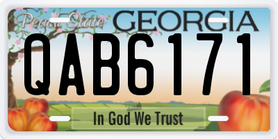 GA license plate QAB6171