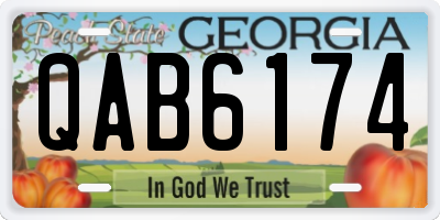 GA license plate QAB6174