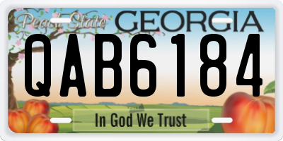 GA license plate QAB6184