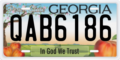 GA license plate QAB6186