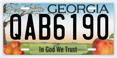 GA license plate QAB6190