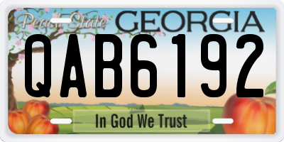 GA license plate QAB6192
