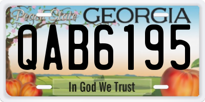 GA license plate QAB6195