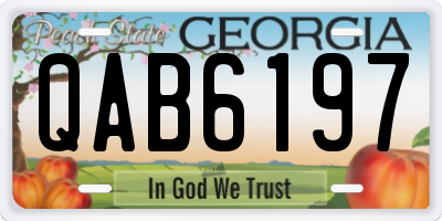 GA license plate QAB6197