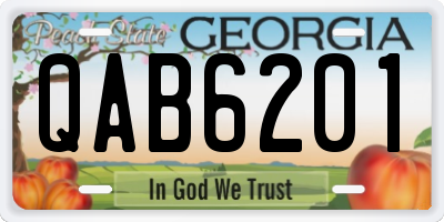 GA license plate QAB6201