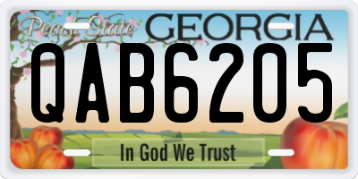 GA license plate QAB6205