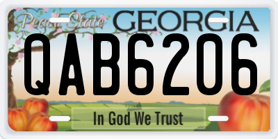 GA license plate QAB6206