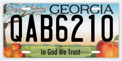 GA license plate QAB6210