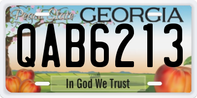 GA license plate QAB6213