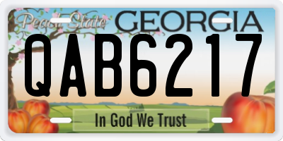 GA license plate QAB6217