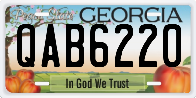 GA license plate QAB6220
