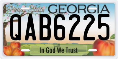 GA license plate QAB6225