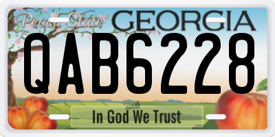 GA license plate QAB6228