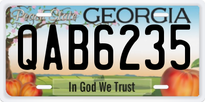 GA license plate QAB6235