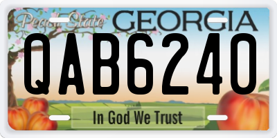 GA license plate QAB6240