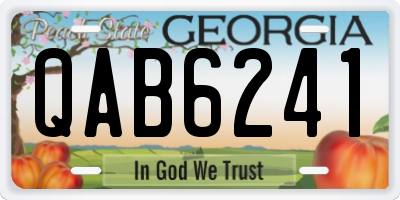 GA license plate QAB6241