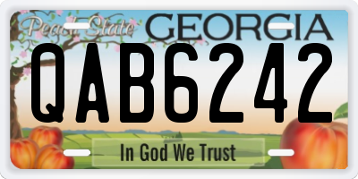 GA license plate QAB6242