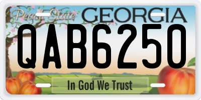 GA license plate QAB6250