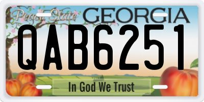 GA license plate QAB6251