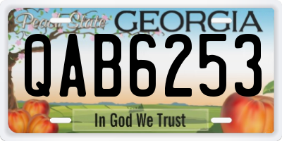 GA license plate QAB6253