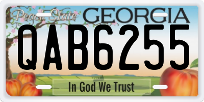 GA license plate QAB6255