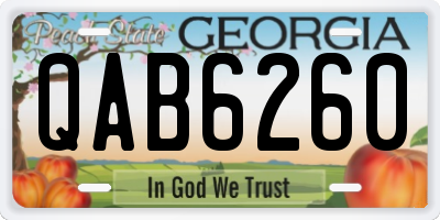 GA license plate QAB6260