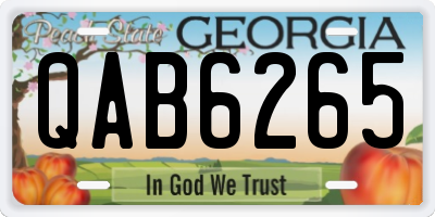 GA license plate QAB6265