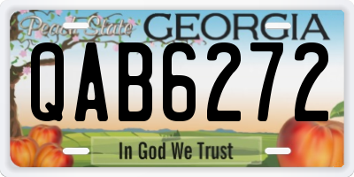 GA license plate QAB6272
