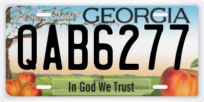 GA license plate QAB6277