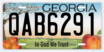 GA license plate QAB6291