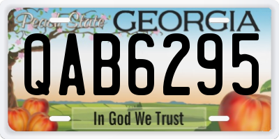 GA license plate QAB6295