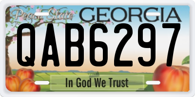 GA license plate QAB6297