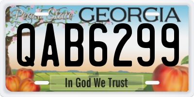 GA license plate QAB6299