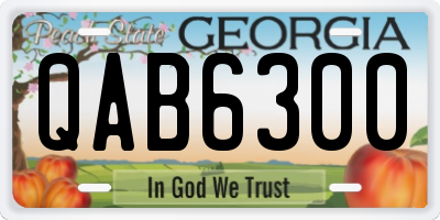 GA license plate QAB6300