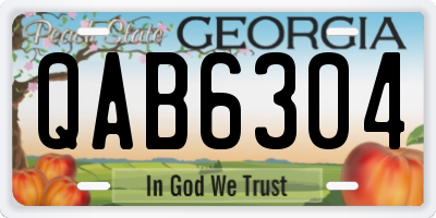 GA license plate QAB6304