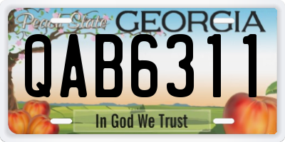 GA license plate QAB6311