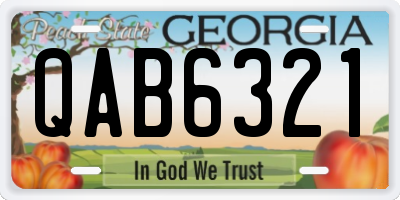 GA license plate QAB6321