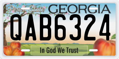 GA license plate QAB6324