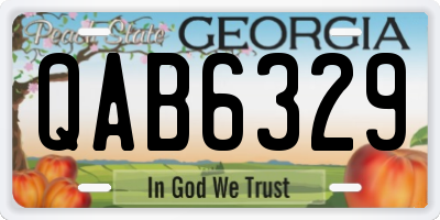 GA license plate QAB6329