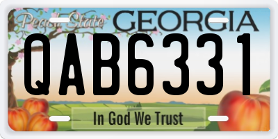 GA license plate QAB6331
