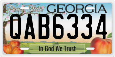 GA license plate QAB6334