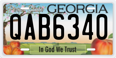 GA license plate QAB6340