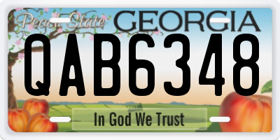 GA license plate QAB6348