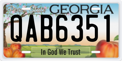GA license plate QAB6351