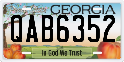GA license plate QAB6352