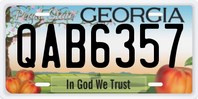 GA license plate QAB6357